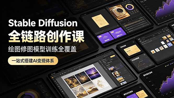 （19154期）Stable Diffusion全链路创作课，绘图修图模型训练全覆盖，一站式搭建AI变现体系-易创网