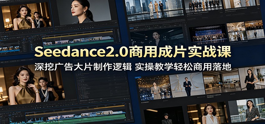 Seedance2.0商用成片实战课：深挖广告大片制作逻辑，实操教学轻松商用落地-易创网