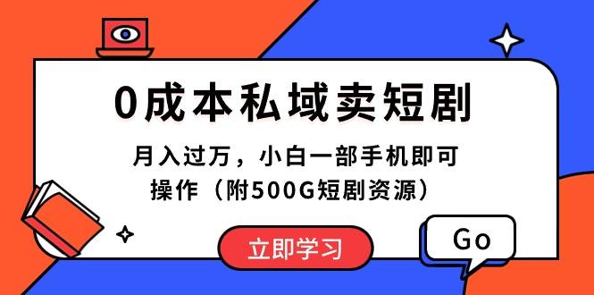 0成本私域卖短剧，月入过万，小白一部手机即可操作(附500G短剧资源-易创网