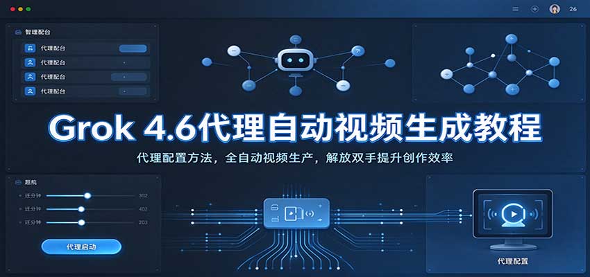 Grok 4.6代理自动视频生成教程：代理配置方法，全自动视频生产，解放双手提升创作效率-易创网