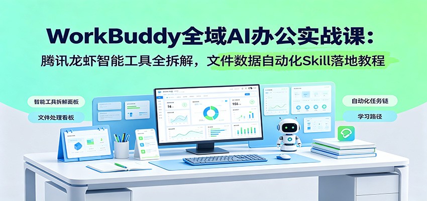 WorkBuddy全域AI办公实战课：腾讯龙虾智能工具全拆解，文件数据自动化Skill落地教程-易创网