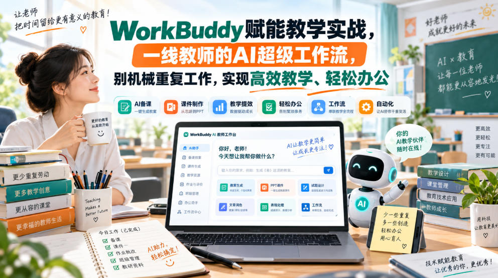 WorkBuddy赋能教学实战，一线教师的AI超级工作流，别机械重复工作，实现高效教学、轻松办公-易创网