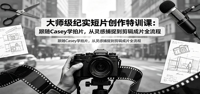 大师级纪实短片创作特训课：跟随Casey学拍片，从灵感捕捉到剪辑成片全流程-易创网