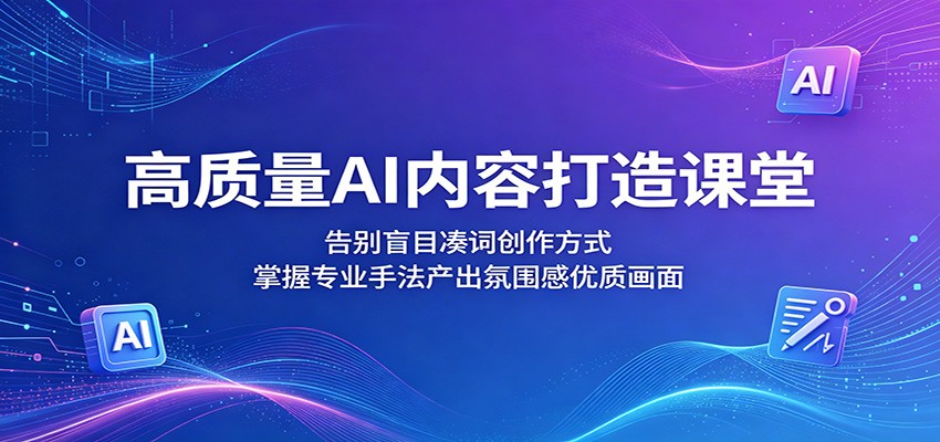 高质量AI内容打造课堂：告别盲目凑词创作方式，掌握专业手法产出氛围感优质画面-易创网