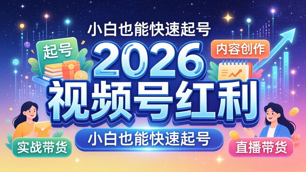 2026视频号红利实战营，大佬亲授起号、内容、直播、IP、投流、私域、矩阵全套落地打法-易创网