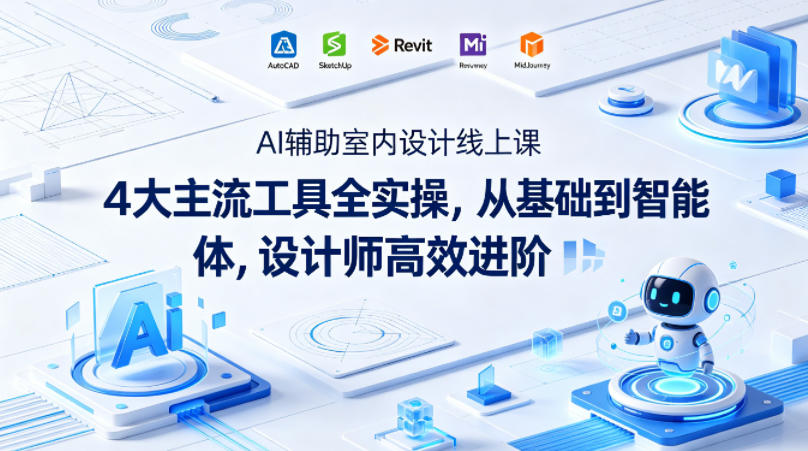 AI辅助室内设计线上课｜4大主流工具全实操，从基础到智能体，设计师高效进阶-易创网