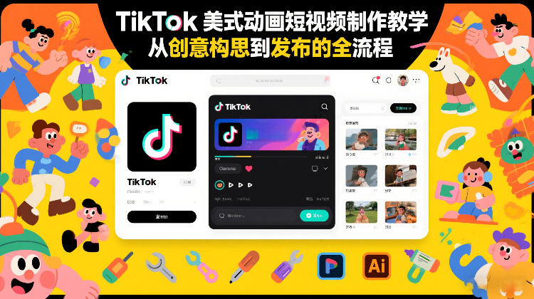 TikTok美式动画短视频制作教学，从创意构思到发布的全流程网赚项目-副业赚线-互联网创业-资源整合易创网