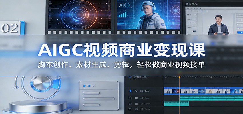AIGC视频商业变现课：脚本创作、素材生成、剪辑，轻松做商业视频接单网赚项目-副业赚线-互联网创业-资源整合易创网
