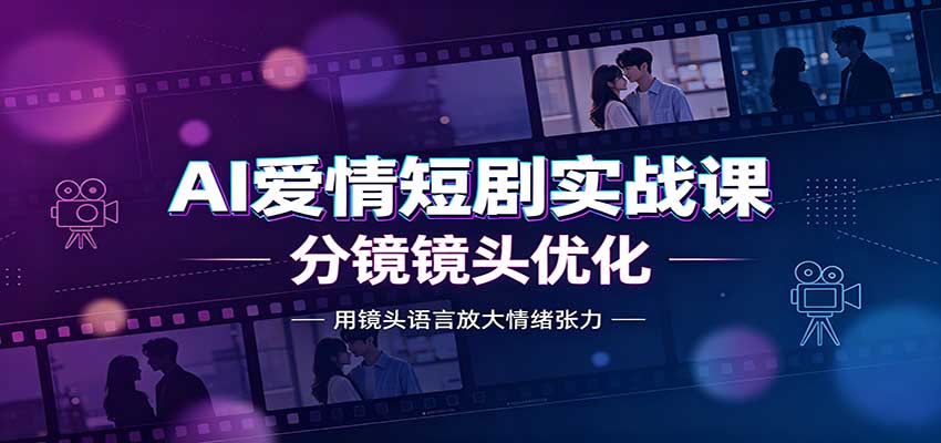 AI爱情短剧实战课：故事剧本创作，分镜镜头优化，智能体提示词-易创网