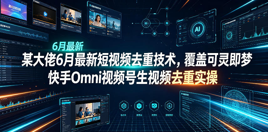 某大佬6月最新短视频去重技术，覆盖可灵即梦快手Omni视频号生视频去重实操-易创网