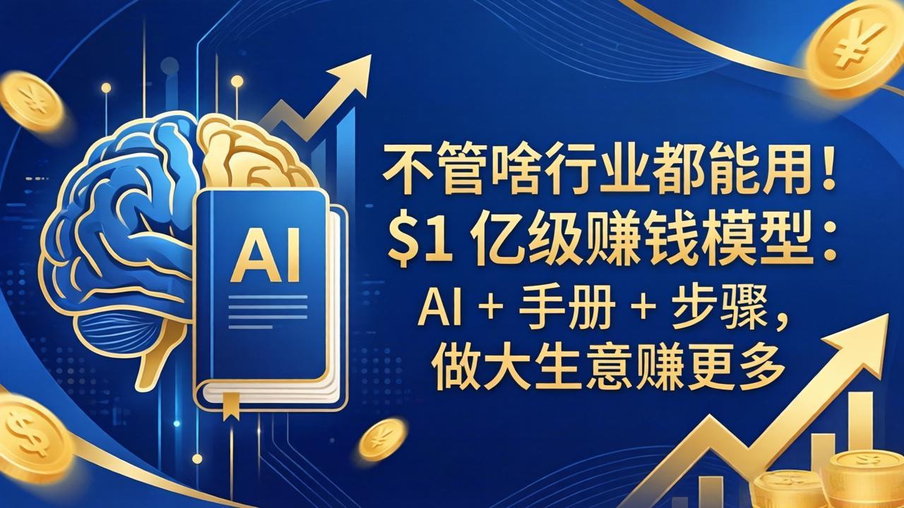 不管啥行业都能用！$1 亿级赚钱模型：AI + 手册 + 步骤，做大生意赚更多-易创网