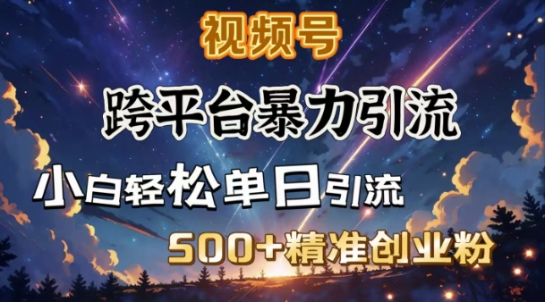 跨平台暴力引流，私域完美闭环，日引500+精准创业粉-易创网