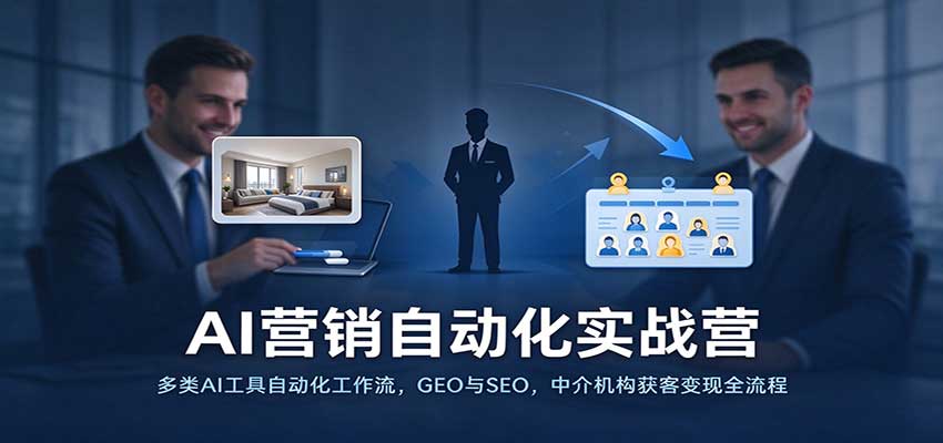 AI营销自动化实战营：多类AI工具自动化工作流，GEO与SEO，中介机构获客变现全流程-易创网