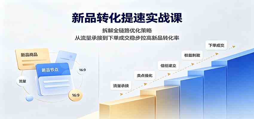 新品转化提速实战课：拆解全链路优化策略，从流量承接到下单成交稳步拉高新品转化率-易创网