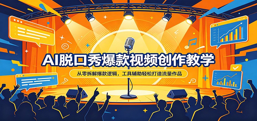 AI脱口秀爆款视频创作教学：从零拆解爆款逻辑，工具辅助轻松打造流量作品-易创网