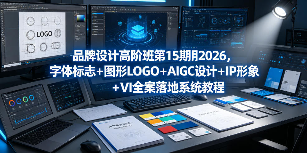 品牌设计高阶班第15期2026，字体标志＋图形LOGO＋AIGC设计＋IP形象＋VI全案落地系统教程-易创网