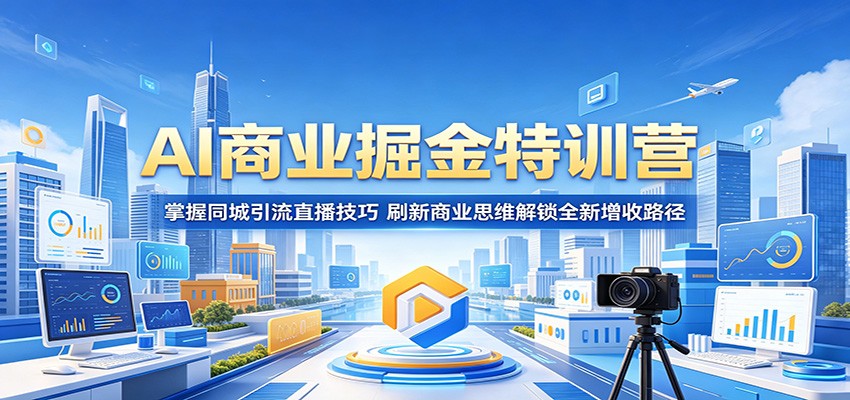AI商业掘金特训营：掌握同城引流直播技巧，刷新商业思维解锁全新增收路径-易创网