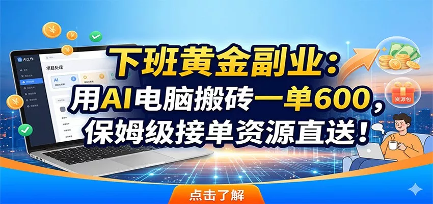 下班黄金副业：用AI电脑搬砖一单600，保姆级接单资源直送！-易创网
