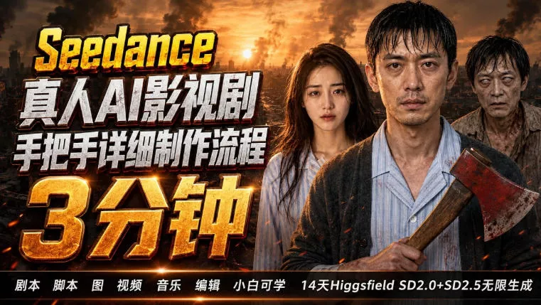 3分钟真人AI影视剧怎么做？SD 2.0手把手完整制作流程｜Higgsfield 14天SD 2.0/2.5无限生成-易创网