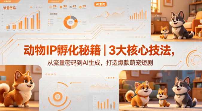 动物IP孵化秘籍｜3大核心技法，从流量密码到AI生成，打造爆款萌宠短剧-易创网