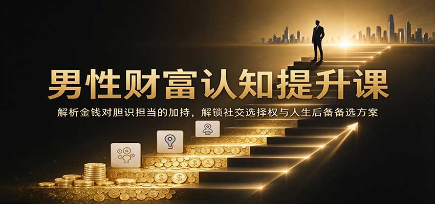 男性财富认知提升课：解析金钱对胆识担当的加持，解锁社交选择权与人生后备备选方案-易创网