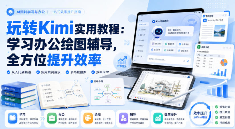 玩转Kimi实用教程：学习办公绘图辅导，全方位提升效率-易创网