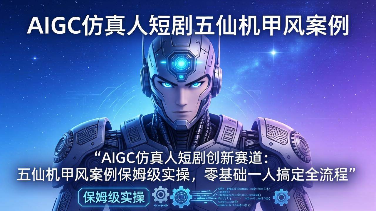 （17961期）AIGC仿真人短剧创新赛道：五仙机甲风案例保姆级实操，零基础一人搞定全流程-易创网