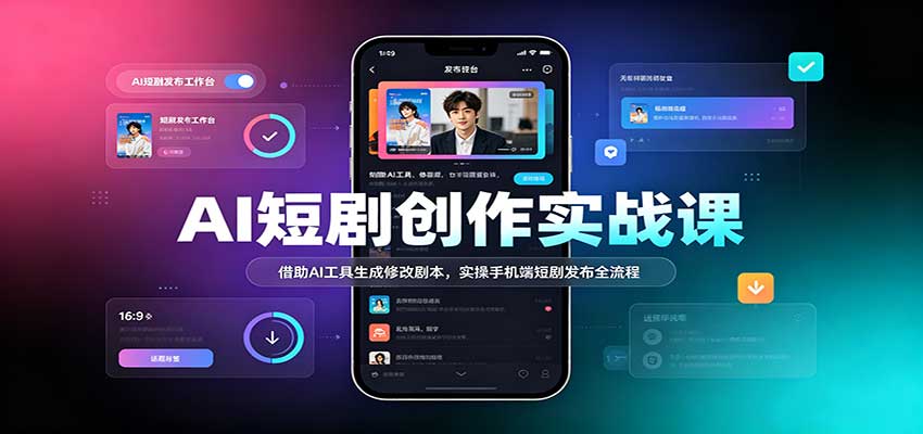 AI短剧创作实战课：借助AI工具生成修改剧本，实操手机端短剧发布全流程-易创网