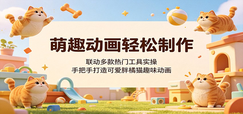 萌趣动画轻松制作，联动多款热门工具实操，手把手打造可爱胖橘猫趣味动画-易创网