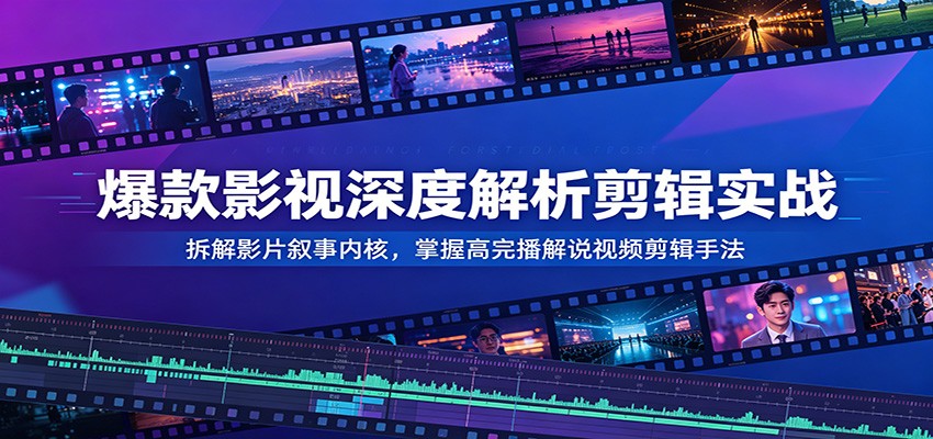 爆款影视深度解析剪辑实战：拆解影片叙事内核，掌握高完播解说视频剪辑手法-易创网