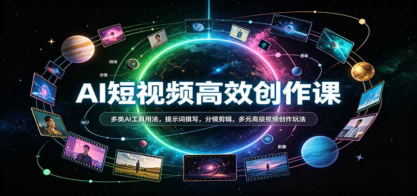 AI短视频高效创作课：多类AI工具用法，提示词撰写，分镜剪辑，多元高级视频创作玩法-易创网