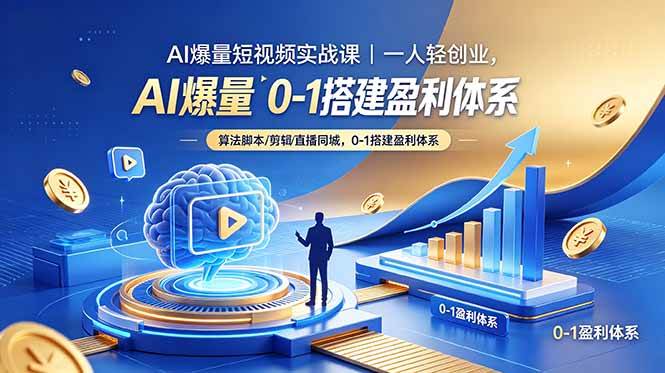 （18652期）AI爆量短视频实战课｜一人轻创业，算法脚本剪辑直播同城，0-1搭建盈利体系-易创网