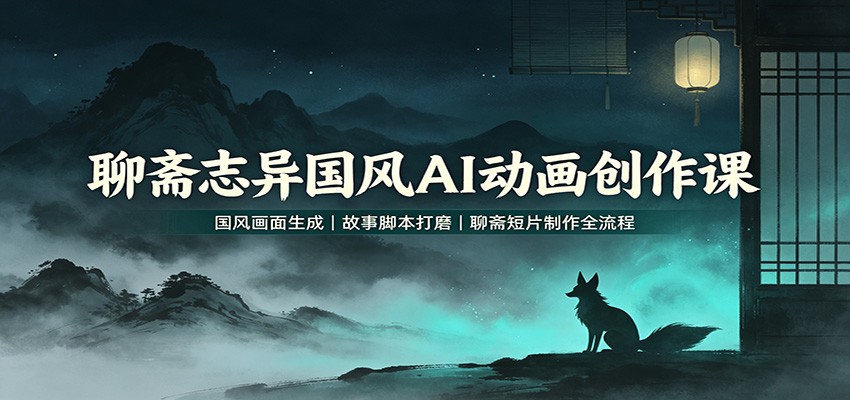聊斋志异国风AI动画创作课：国风画面生成，故事脚本打磨，聊斋短片制作全流程-易创网