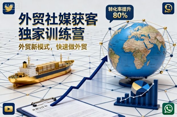 外贸社媒获客独家训练营，外贸新模式，快速做外贸（更新26年3月）-易创网