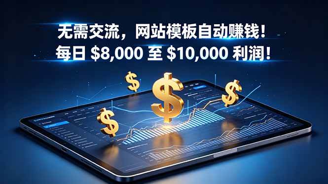 （18854期）无需交流，网站模板自动赚钱！每日 $8,000 至 $10,000 利润！【原创双语字幕】-易创网