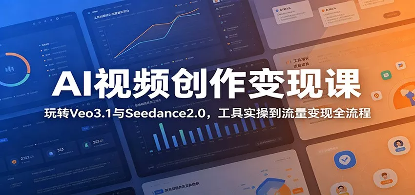AI视频创作变现课：玩转Veo3.1与Seedance2.0，工具实操到流量变现全流程-易创网