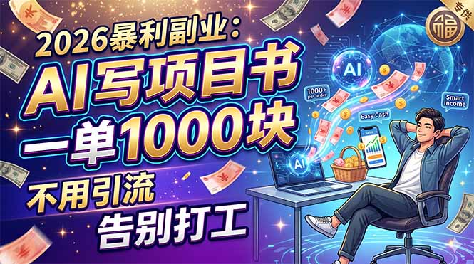 2026暴利副业：AI 写项目书，一单 1000 块，不用引流，告别打工-易创网