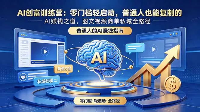 AI创富训练营：零门槛轻启动，普通人也能复制的AI赚钱之道，图文视频商单私域全路径-易创网
