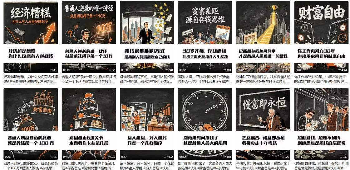 【AI书单】财富书籍图文解读玩法，一键直出，几十条视频，跑出1000单，全流程拆解，新手也可以上手-易创网