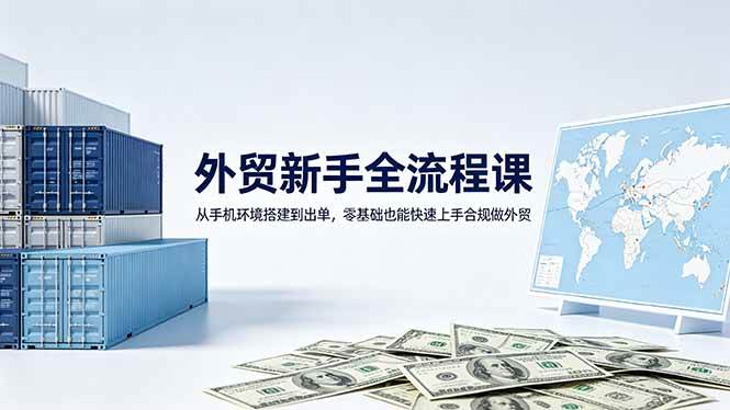 （18481期）外贸新手全流程课：从手机环境搭建到出单，零基础也能快速上手合规做外贸-易创网