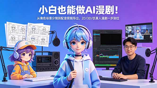 小白也能做AI漫剧！从角色场景分镜到配音剪辑导出，2D/3D/仿真人漫剧一步到位-易创网
