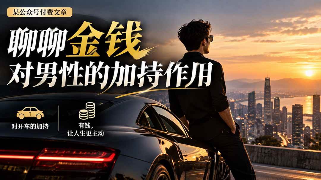 （20627期）【无水印】某公众号付费文章：聊聊金钱对男性的加持作用-易创网