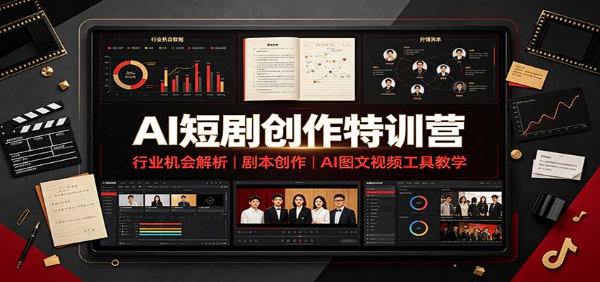 AI短剧创作特训营：行业机会解析，剧本创作，AI图文视频工具教学（文字版）-易创网