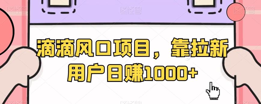 滴滴风口项目，靠拉新用户日赚1000+-易创网