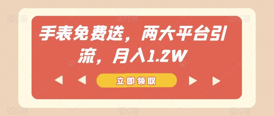 手表免费送，两大平台引流，月入1.2W【揭秘】-易创网