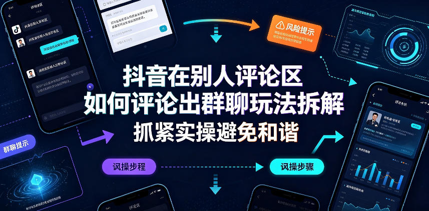 抖音在别人评论区如何评论出群聊玩法拆解，抓紧实操避免和谐-易创网