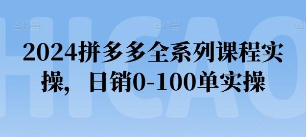 2024拼多多全系列课程实操，日销0-100单实操【必看】网赚项目-副业赚线-互联网创业-资源整合易创网