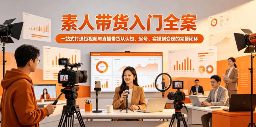 素人带货入门全案，一站式打通短视频与直播带货从认知、起号、实操到变现的完整闭环-易创网