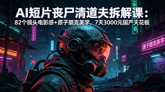 AI短片《丧尸清道夫》拆解课：82个镜头电影感+原子朋克美学，7天3000元国产天花板-易创网