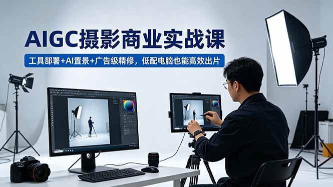 （18434期）AIGC 摄影商业实战课，工具部署+AI置景+广告级精修，低配电脑也能高效出片-易创网